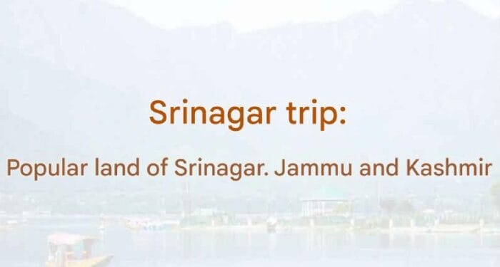 Srinagar is the summer capital of the Union Territory of Jammu and Kashmir in India