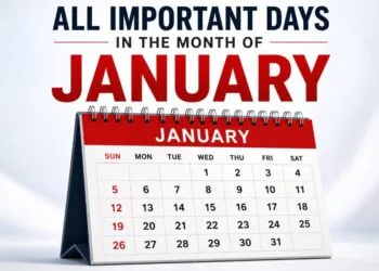 All important days in the month of January with a clean January calendar