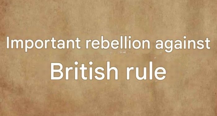 Important rebellion against British rule