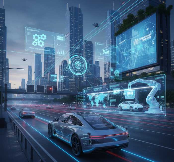 AI in automotive industry with self-driving car technology