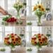 Beautiful flower arrangement in a glass vase for home decor