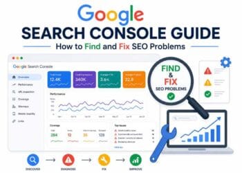 Google Search Console guide showing how to identify and fix SEO problems, monitor website performance, improve indexing, and increase search visibility