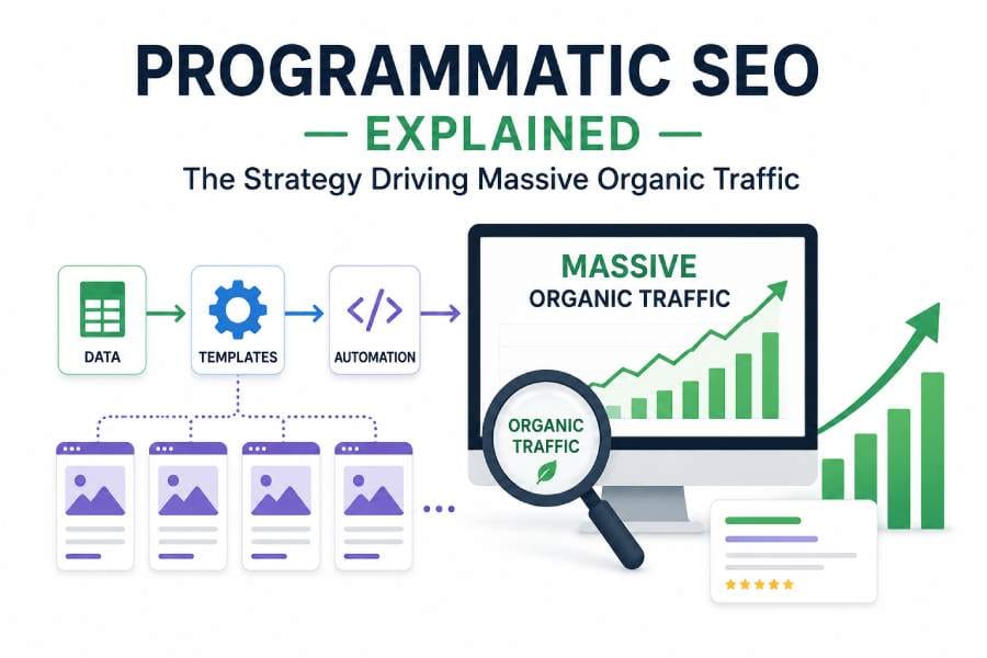 Programmatic SEO strategy for creating scalable, search-optimized pages that drive massive organic traffic through automation and targeted keywords.