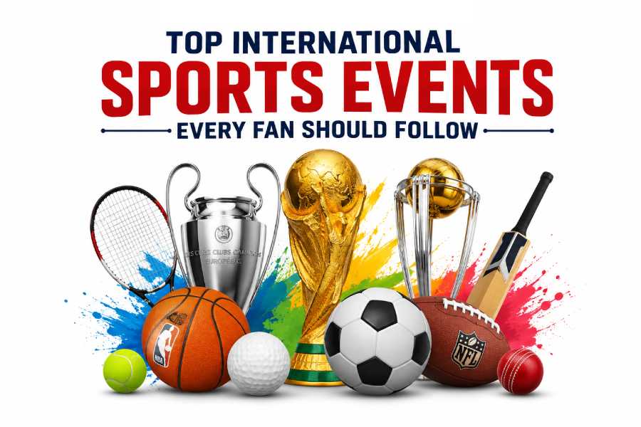 The world's most popular international sports events, including football, cricket, tennis, basketball, golf, and major championship trophies