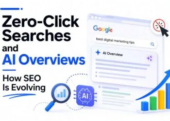 Zero-click searches and AI Overviews changing SEO by affecting search visibility, organic traffic, and content optimization strategies.