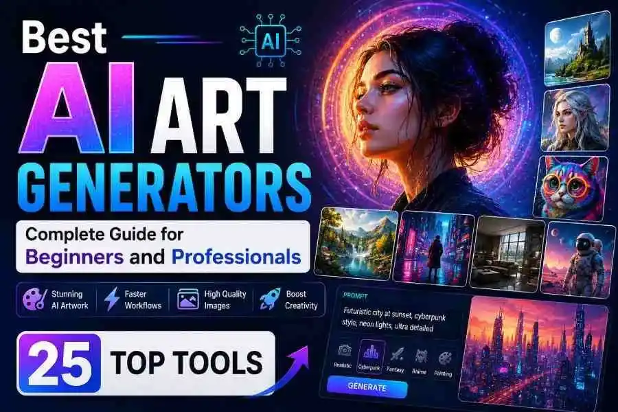 Explore the 25 best AI art generators of 2026 to create stunning AI-generated images, digital artwork, illustrations, logos, concept art, and professional creative designs.