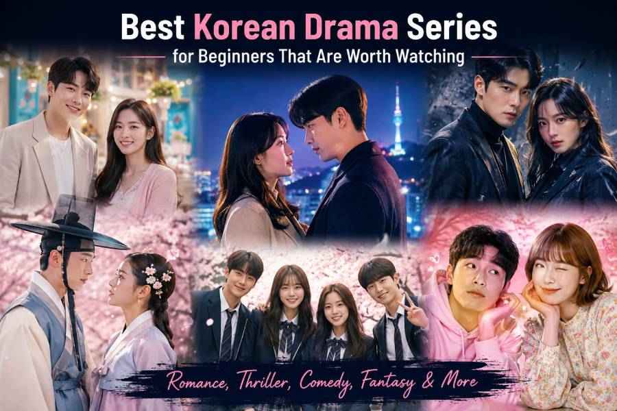 popular Korean drama genres including romance, thriller, comedy, fantasy, historical, and school K-dramas for beginners looking for the best series to watch