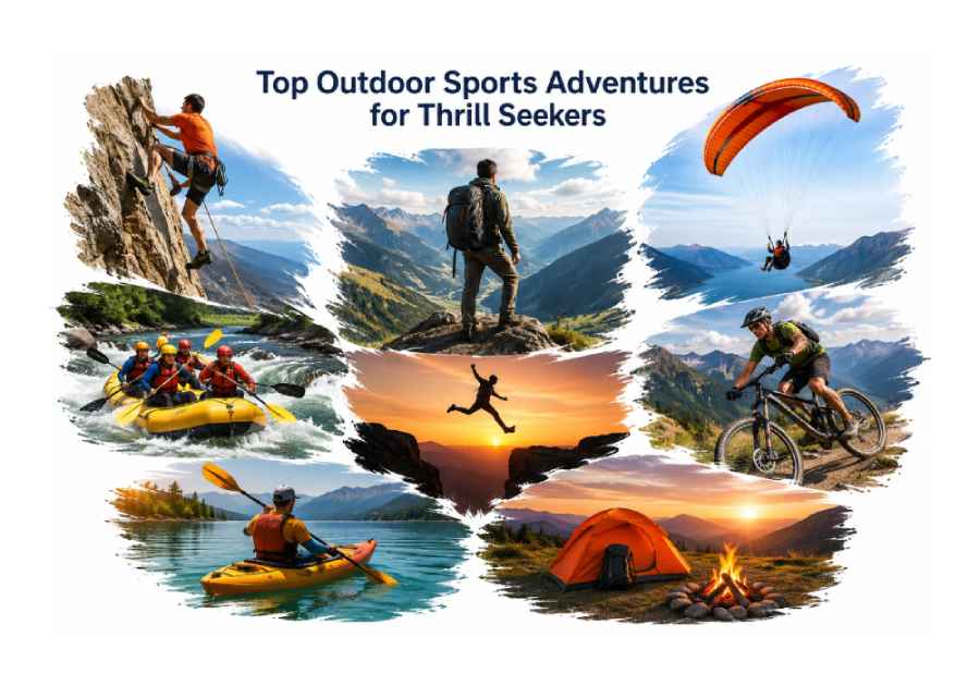 Explore the best outdoor sports activities, including hiking, rock climbing, rafting, kayaking, mountain biking, paragliding, and camping for adventure enthusiasts.
