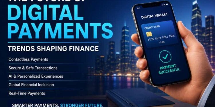 Digital payments trends with mobile wallet technology, cashless transactions, and modern financial innovations