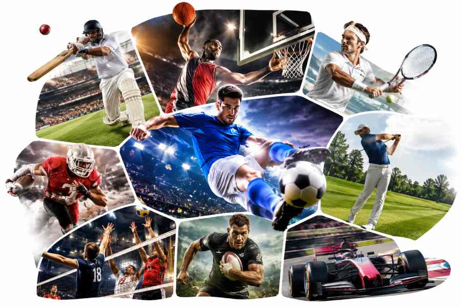 A collage showcasing the world's most popular sports ranked by global fan following