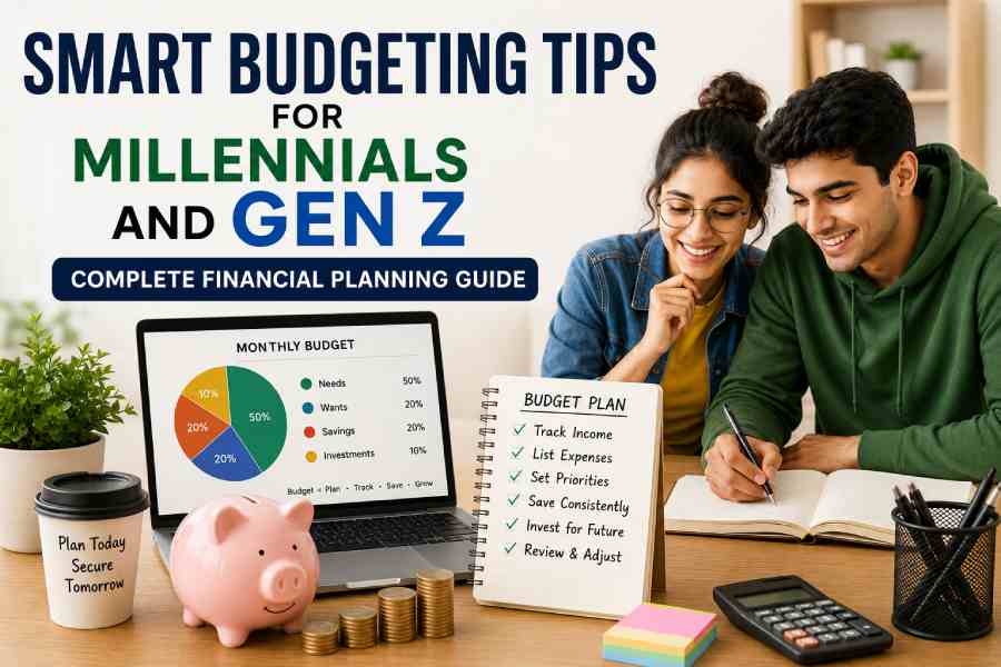 Smart budgeting and financial planning guide for Millennials and Gen Z with savings, budgeting, and money management concepts