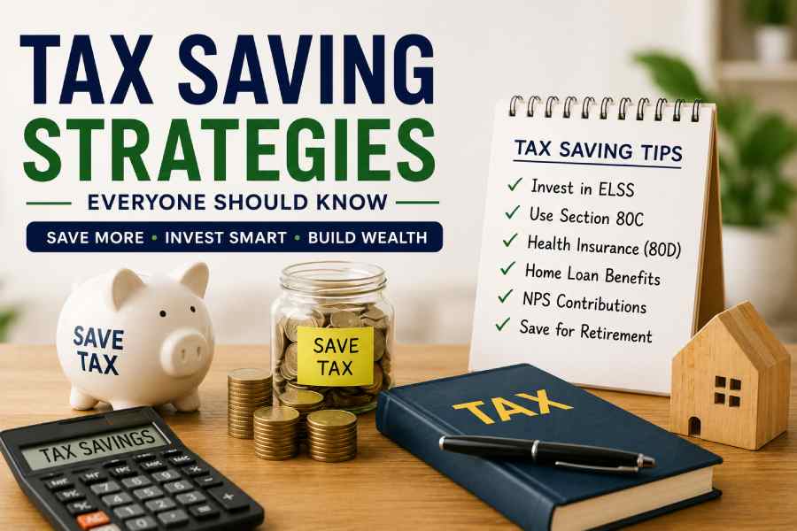 Tax saving strategies with budgeting, investments, savings, and financial planning concepts