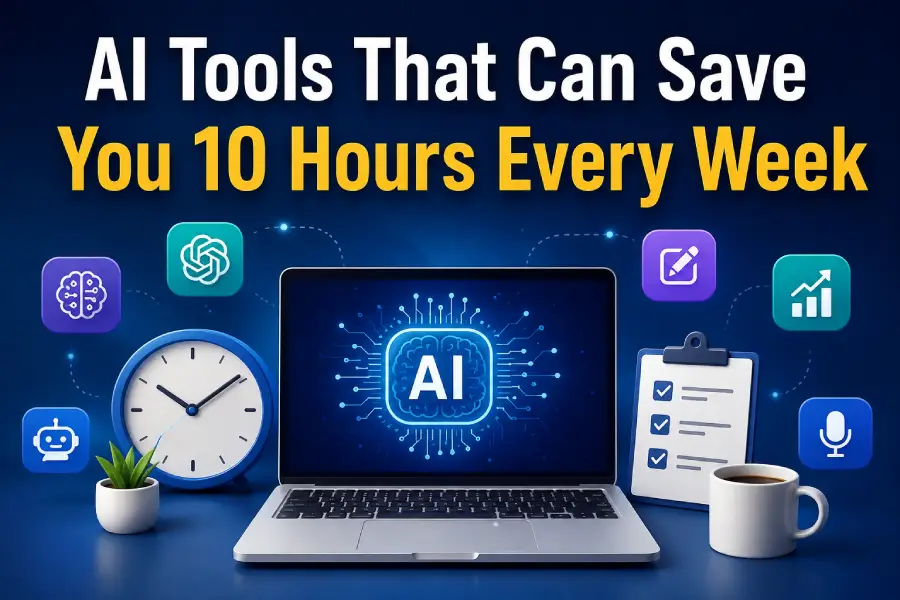 A practical guide to recovering 10+ hours weekly using 25 specialized AI tools for writing, automation, meetings, coding, and workflow design.