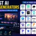Comprehensive visual comparison of the best AI video generators, showing tools for text-to-video, AI avatars, and video editing