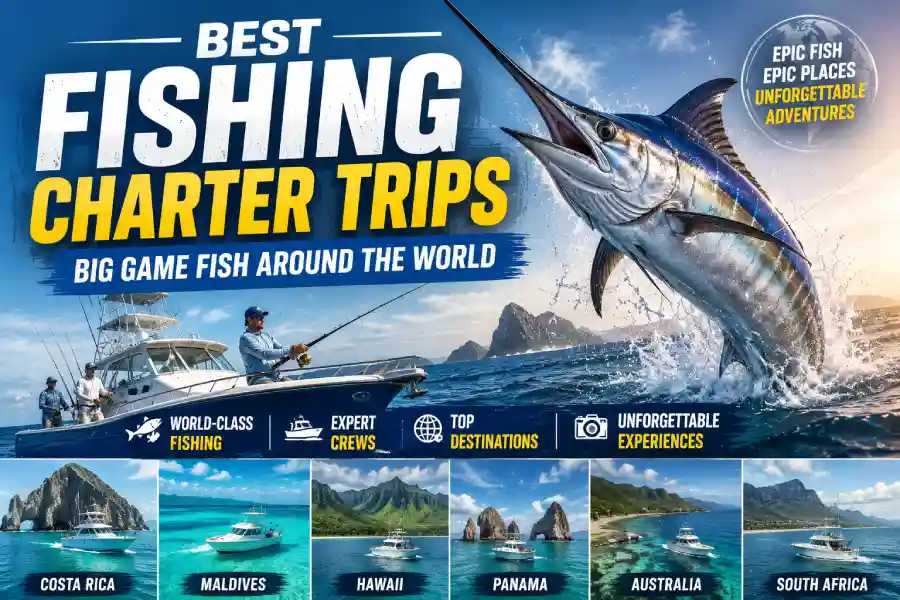 Angler catching a marlin on a big game fishing charter