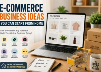 25 practical, scalable e-commerce business ideas you can start from home, covering digital downloads, print-on-demand, handmade crafts, dropshipping, and private labeling.