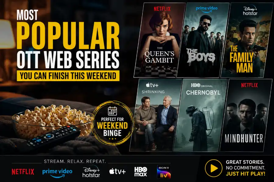 Looking for a short binge-watch? Explore the best OTT web series you can complete this weekend across Netflix, Prime Video, Hulu, Disney+, Apple TV+, and more.