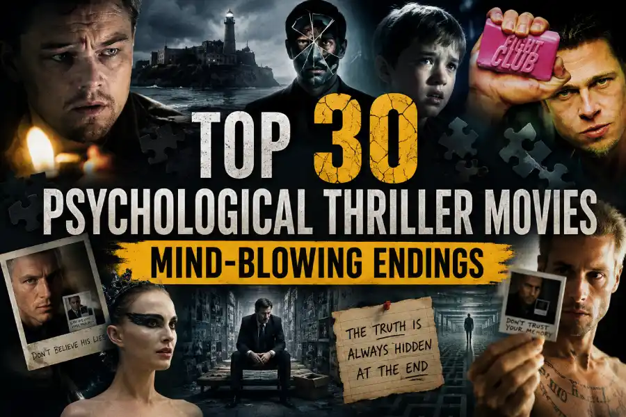 Top psychological thriller movies with shocking twists, hidden clues, mind-blowing endings, and unforgettable