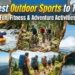Athletes and outdoor enthusiasts enjoying dynamic outdoor sports in scenic natural landscapes