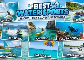 Adventurers enjoying premier water sports across America's scenic waterways